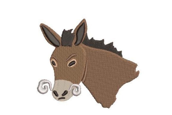 Angry Donkey: A Charming Farm Animal Embroidery Design