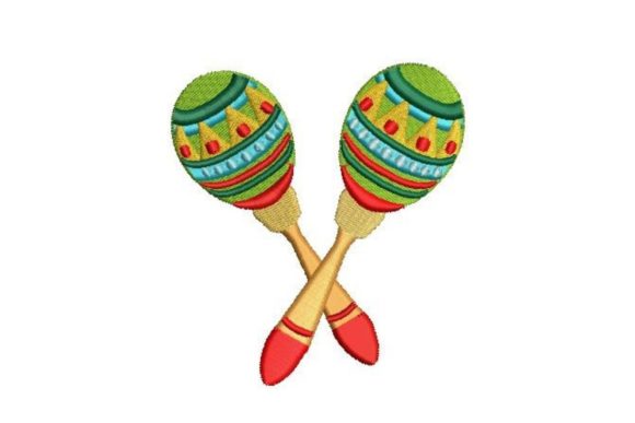 Maracas: A Festive Mexican Embroidery Design for Holidays