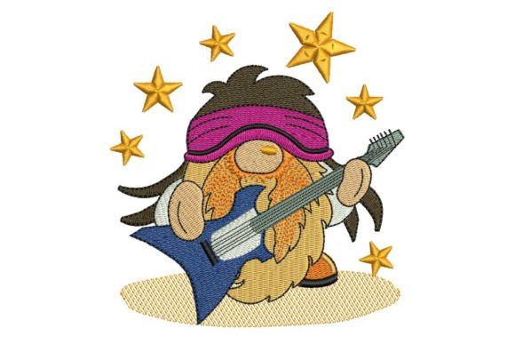 Rock Star Gnome: A Designer's Take on Music-Themed Embroidery